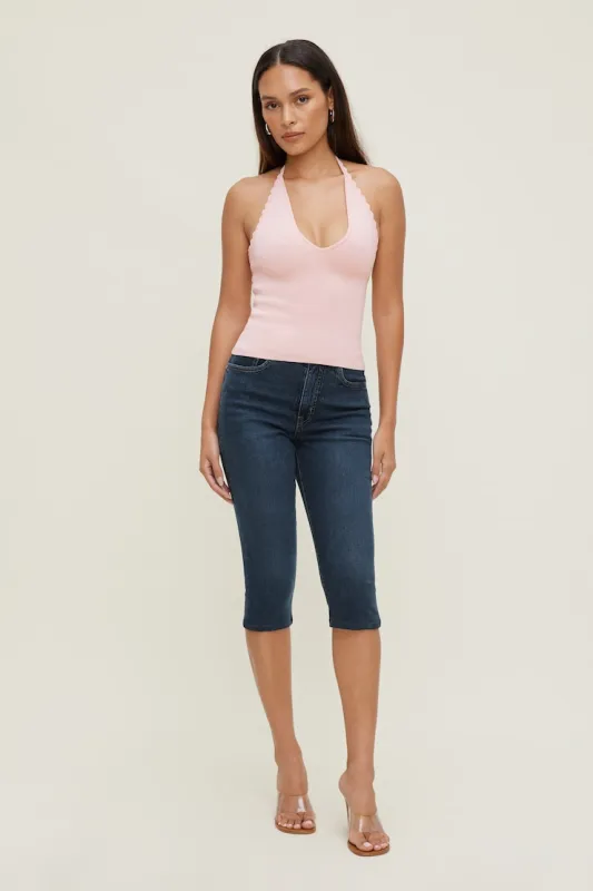 Stretch High Rise Slim Capri Jeans - Dynamite - Blue - Women Clothing made by Dynamite