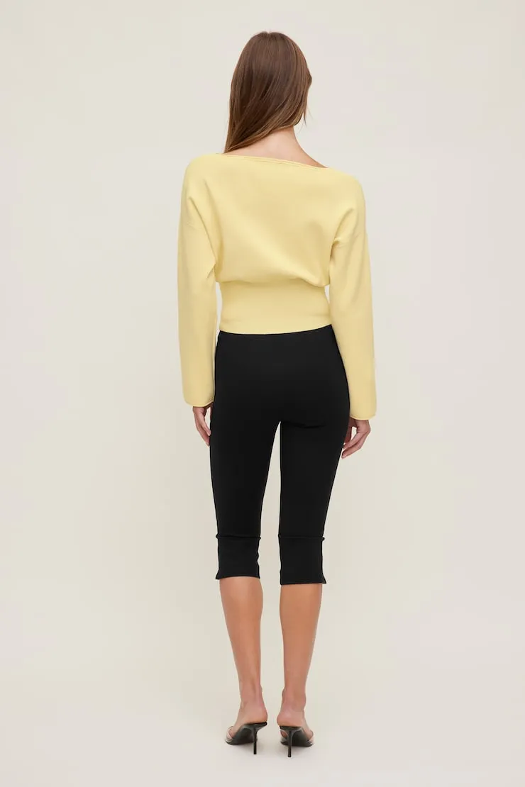 Cinched Boat Neck Sweater - Dynamite - Yellow - Women Clothing sold by Dynamite product image thumbnail 4