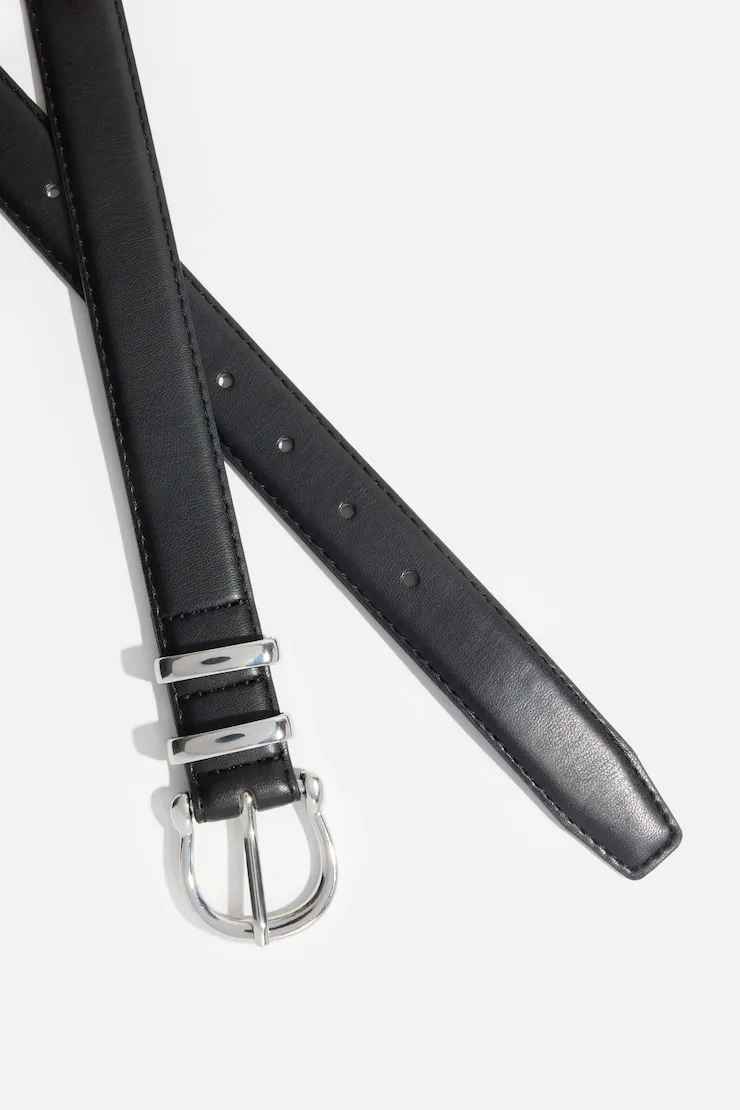 Classic Faux Leather Belt - Dynamite - Black - Women Clothing sold by Dynamite product image thumbnail 3
