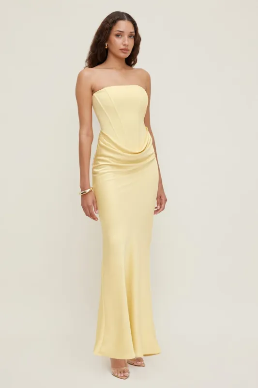Blaire Corset Maxi Dress - Dynamite - Yellow - Women Clothing made by Dynamite
