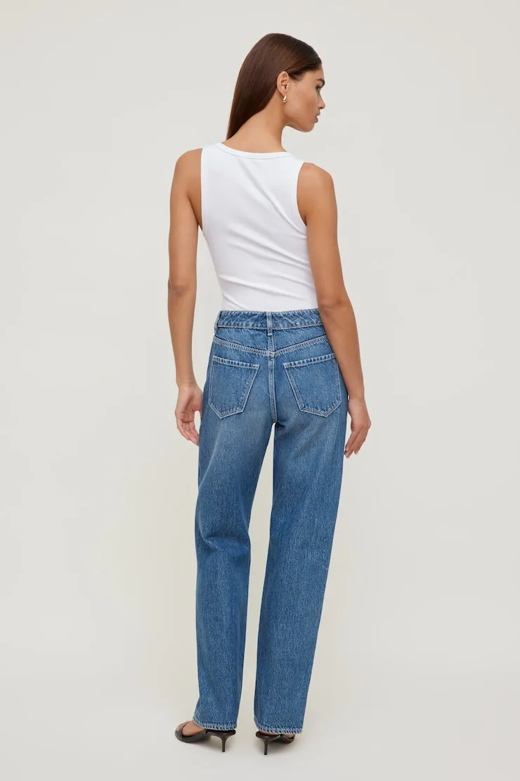 Mika Mid Rise Relaxed Straight Leg Jeans - Dynamite - Blue - Women Clothing sold by Dynamite product image thumbnail 2