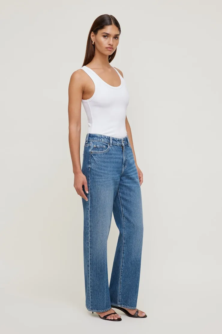 Mika Mid Rise Relaxed Straight Leg Jeans - Dynamite - Blue - Women Clothing sold by Dynamite product image thumbnail 3
