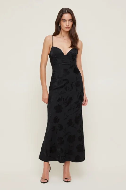 Jacquard Bustier Maxi Dress - Dynamite - Black - Women Clothing made by Dynamite
