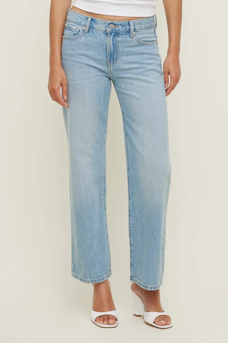 Low Rise Relaxed Straight Leg Jeans - Dynamite - Blue - Women Clothing sold by Dynamite product image thumbnail 2
