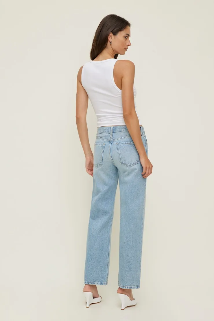 Low Rise Relaxed Straight Leg Jeans - Dynamite - Blue - Women Clothing sold by Dynamite product image thumbnail 3