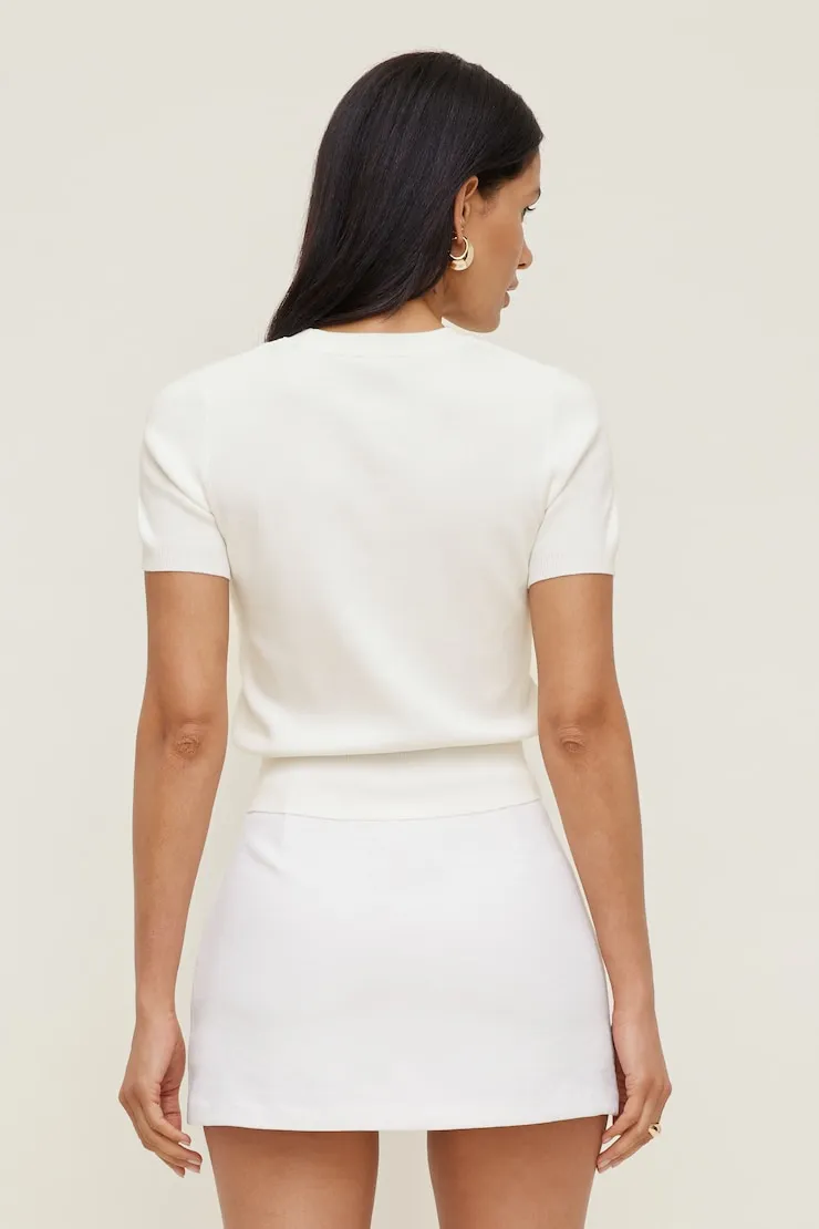 Clara Short Sleeve Sweater - Dynamite - White - Women Clothing sold by Dynamite product image thumbnail 2