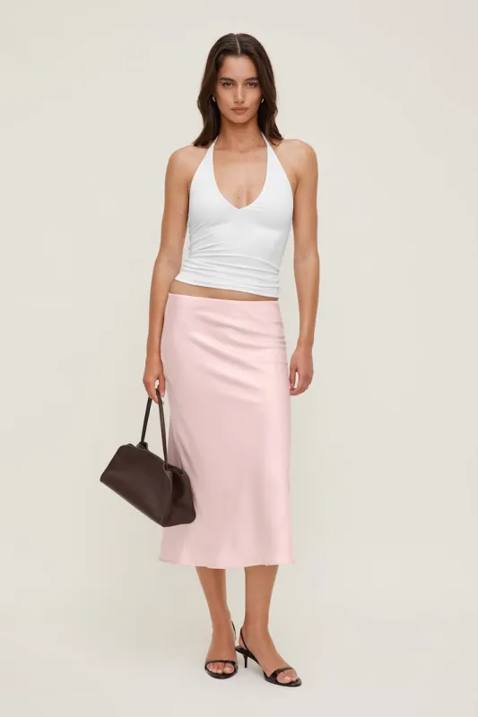 Delila Satin Midi Skirt - Dynamite - Pink - Women Clothing made by Dynamite