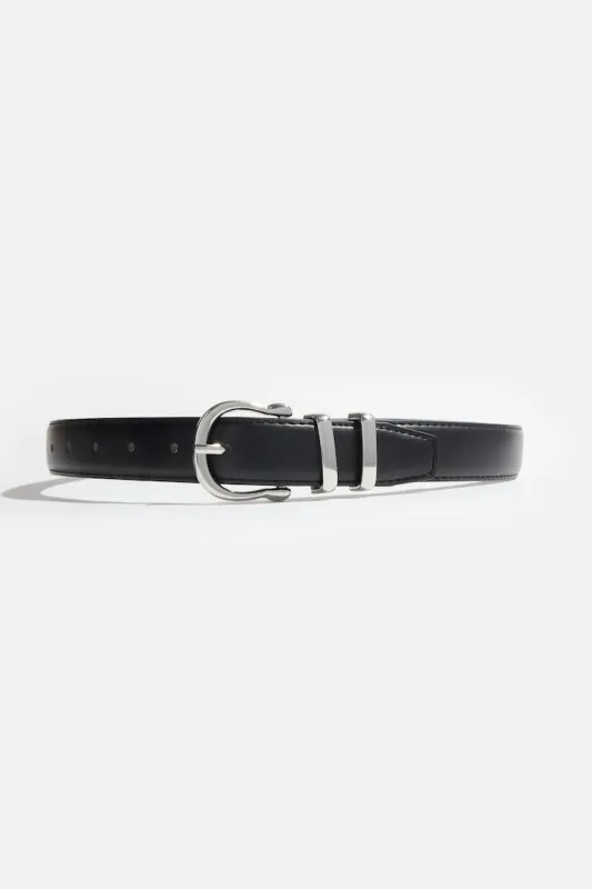 Classic Faux Leather Belt - Dynamite - Black - Women Clothing made by Dynamite