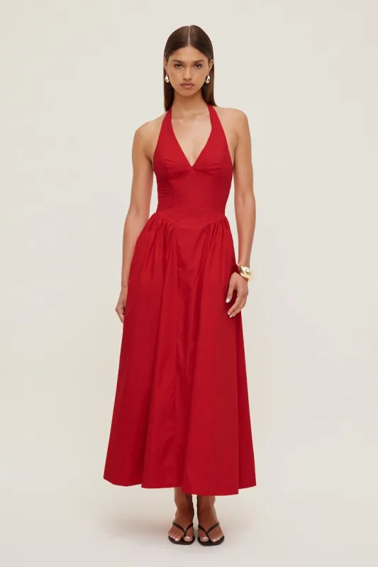 Taylor Poplin Maxi Dress - Dynamite - Red - Women Clothing made by Dynamite