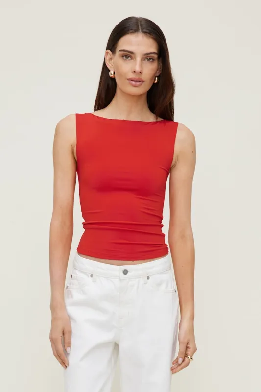 Nola Sculpt Tank Top - Dynamite - Red - Women Clothing made by Dynamite