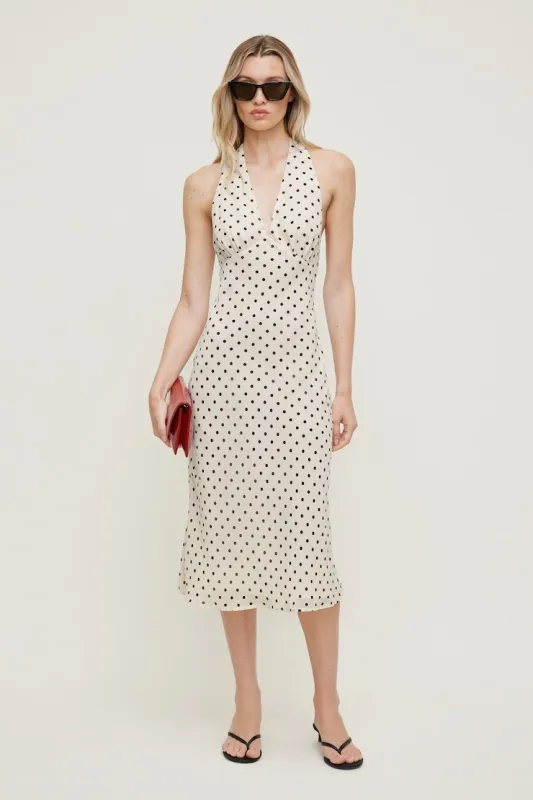 Elena Halter Midi Dress - Dynamite - Beige - Women Clothing made by Dynamite