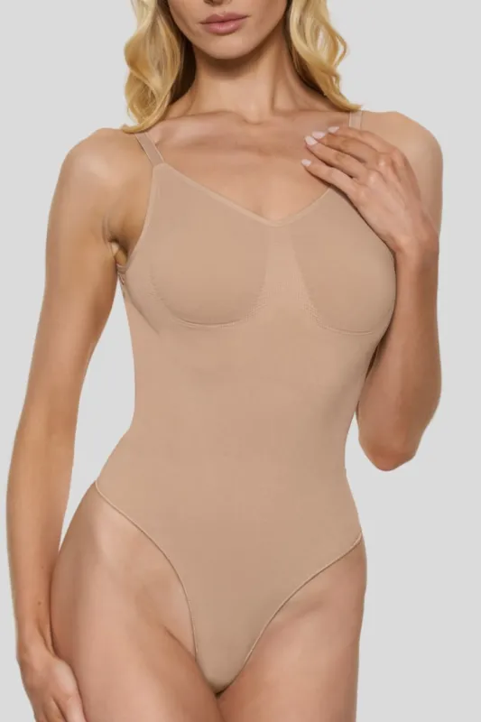 BOOMBA | Backless Sculpt Bodysuit - Dynamite - Beige - Women Clothing made by Dynamite