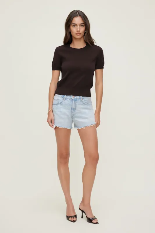James Relaxed Mid Rise Jean Shorts - Dynamite - Blue - Women Clothing made by Dynamite