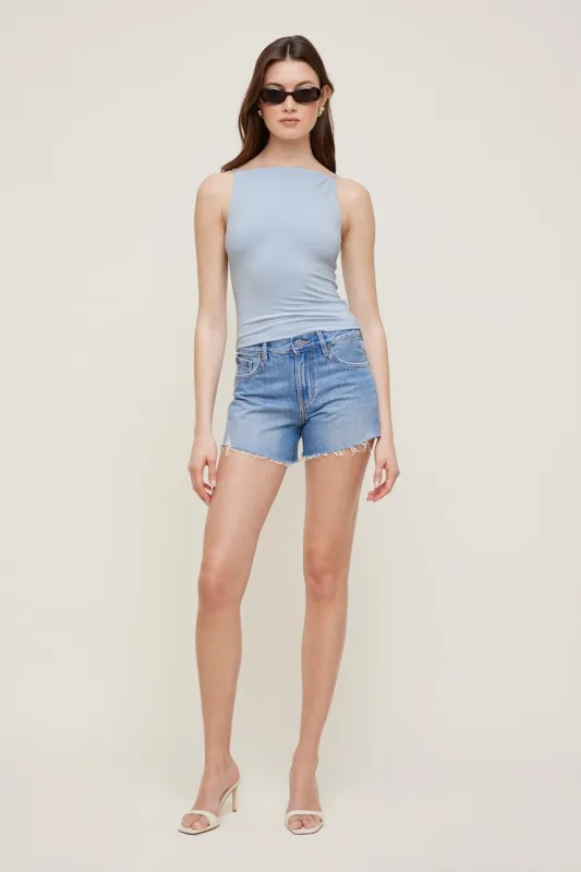 James Relaxed Mid Rise Jean Shorts - Dynamite - Blue - Women Clothing made by Dynamite