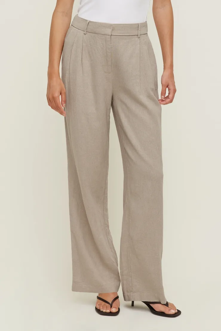 Alex Linen Wide Leg Pants - Dynamite - Beige - Women Clothing sold by Dynamite product image thumbnail 2