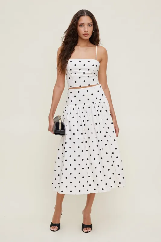 Drop Waist Poplin Midi Skirt - Dynamite - Black - Women Clothing made by Dynamite