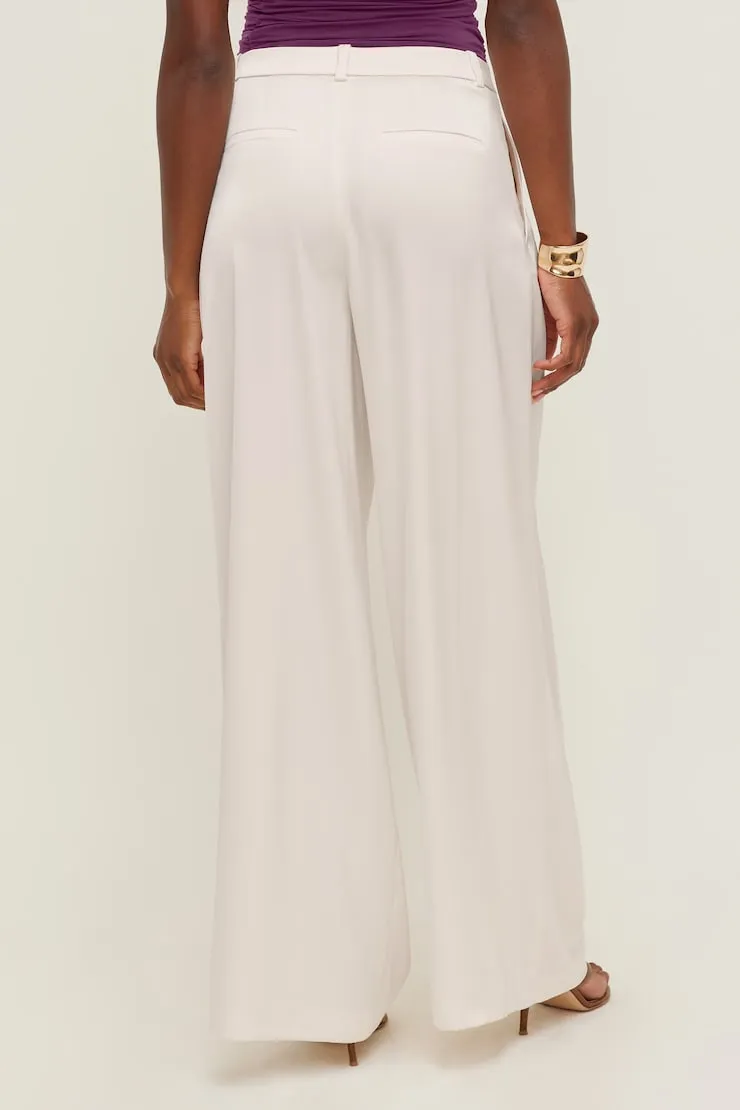 Satin Wide Leg Pants - Dynamite - Beige - Women Clothing sold by Dynamite product image thumbnail 5