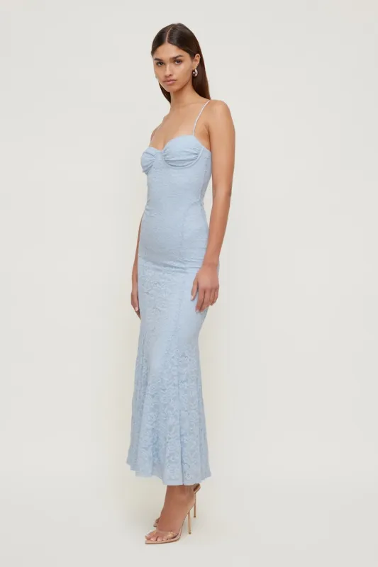 Monet Lace Overlay Maxi Dress - Dynamite - Blue - Women Clothing made by Dynamite