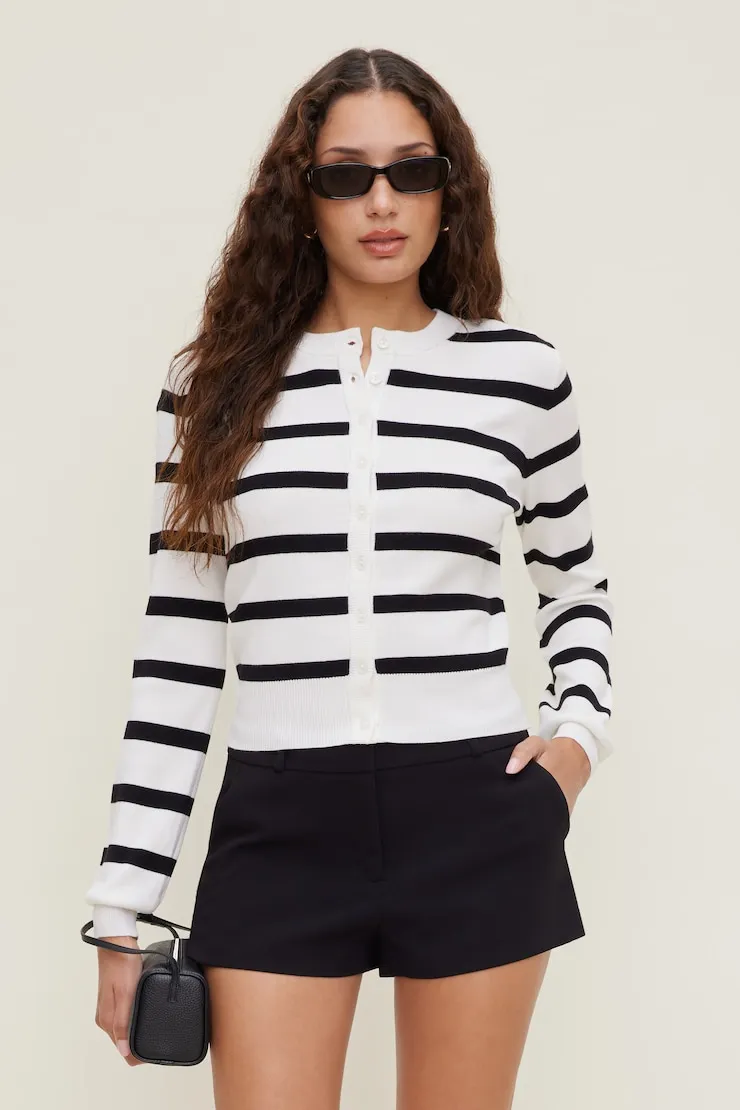 Rebecca Crewneck Cardigan - Dynamite - White - Women Clothing sold by Dynamite