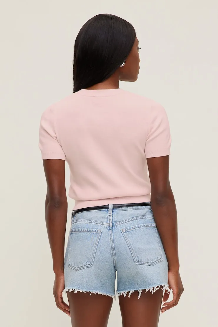 Clara Short Sleeve Sweater - Dynamite - Pink - Women Clothing sold by Dynamite product image thumbnail 2