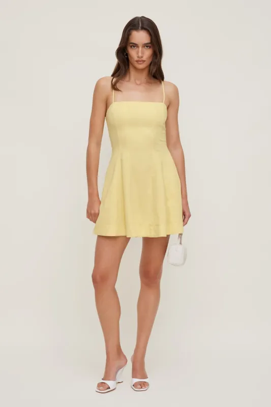 Ivory Linen Mini Dress - Dynamite - Yellow - Women Clothing made by Dynamite