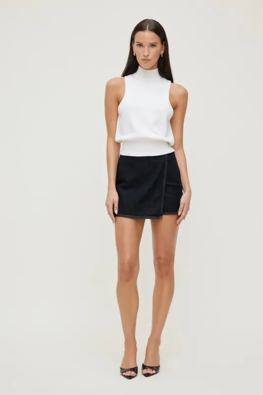 Akaia Stretch Denim Skort - Dynamite - Blue - Women Clothing made by Dynamite