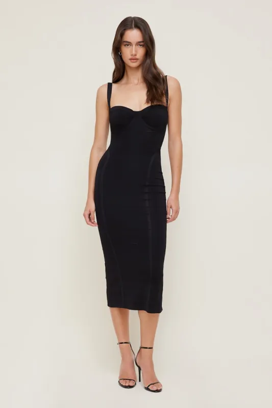 Bandage Midi Dress - Dynamite - Black - Women Clothing made by Dynamite