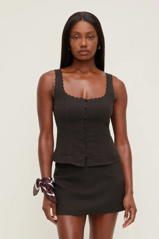 Linen Tank Top - Dynamite - Brown - Women Clothing made by Dynamite