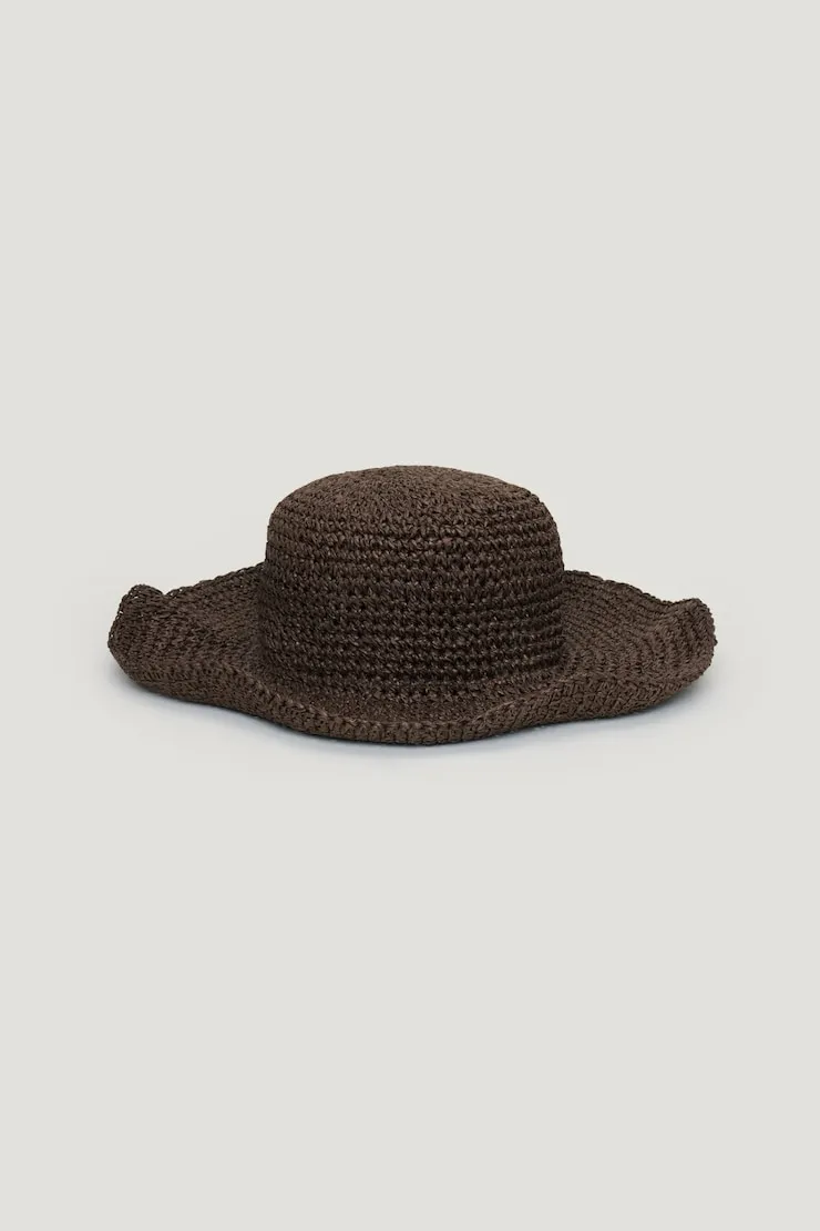 Straw Bucket Hat - Dynamite - Brown - Women Clothing sold by Dynamite