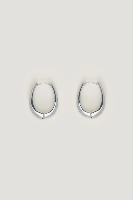 Oval Hoop Earrings - Dynamite - Greys - Women Clothing made by Dynamite