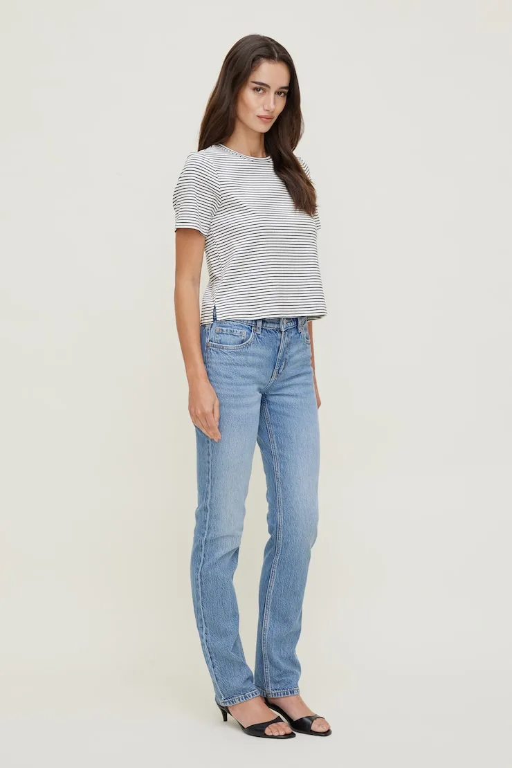 Everyday Striped Heavy Cotton T Shirt - Dynamite - White - Women Clothing sold by Dynamite product image thumbnail 5