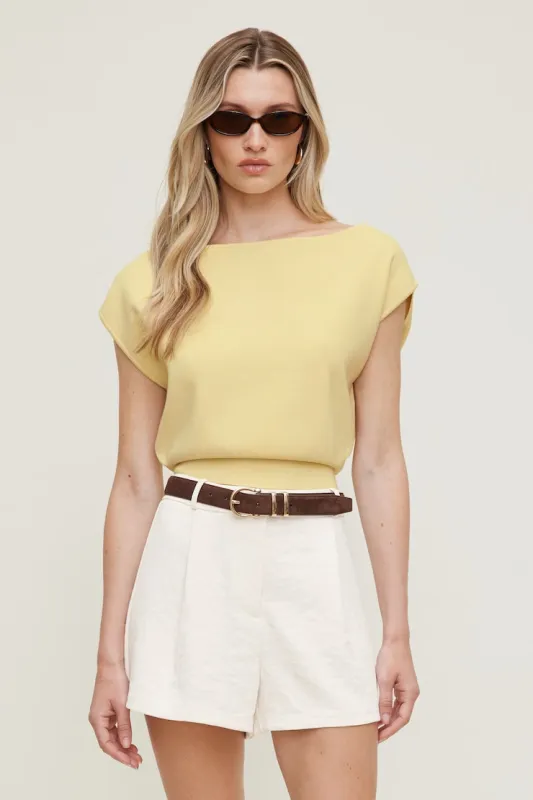 Aria Boat Neck Sweater - Dynamite - Yellow - Women Clothing made by Dynamite