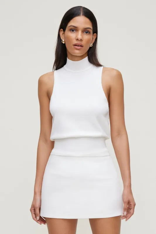 Mock Neck Sweater Vest - Dynamite - White - Women Clothing made by Dynamite