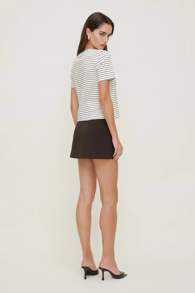 Everyday Striped Heavy Cotton T Shirt - Dynamite - Brown - Women Clothing sold by Dynamite product image thumbnail 4