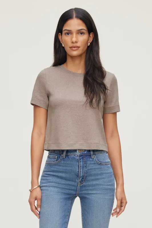 Everyday Cotton T Shirt - Dynamite - Brown - Women Clothing made by Dynamite