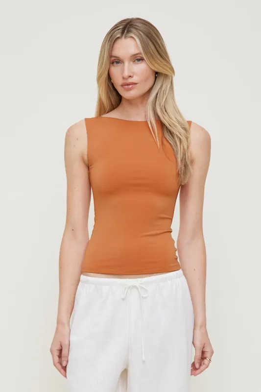 Nola Sculpt Tank Top - Dynamite - Orange - Women Clothing made by Dynamite