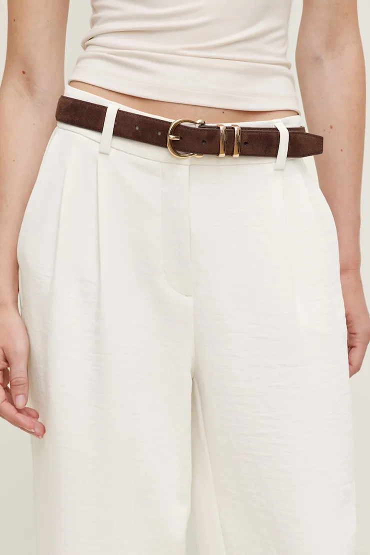 Classic Faux Leather Belt - Dynamite - Brown - Women Clothing sold by Dynamite product image thumbnail 2