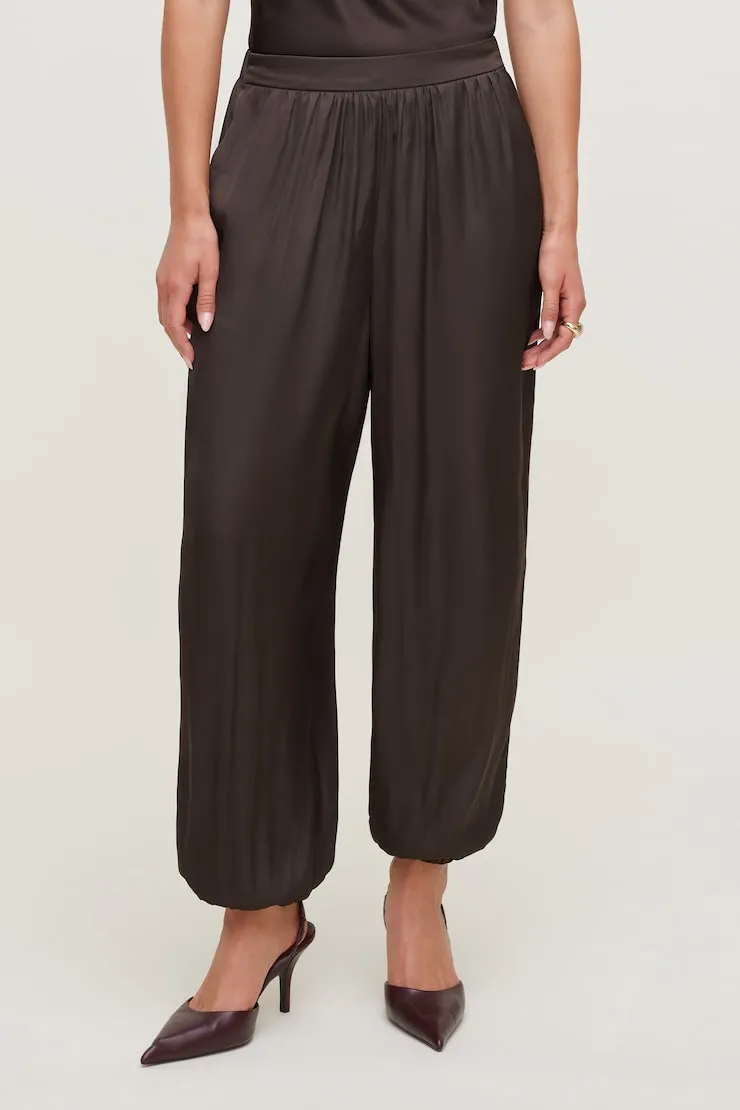 Satin Balloon Pants - Dynamite - Brown - Women Clothing sold by Dynamite product image thumbnail 4