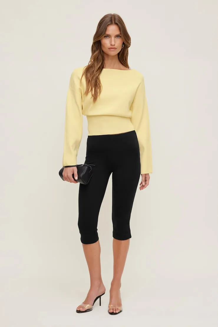 Cinched Boat Neck Sweater - Dynamite - Yellow - Women Clothing sold by Dynamite product image thumbnail 3