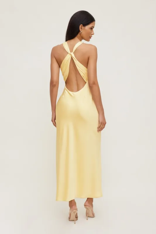 Andy Satin Maxi Dress - Dynamite - Yellow - Women Clothing made by Dynamite