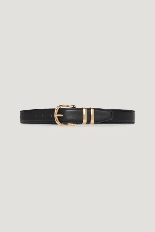 Classic Faux Leather Belt - Dynamite - Black - Women Clothing made by Dynamite