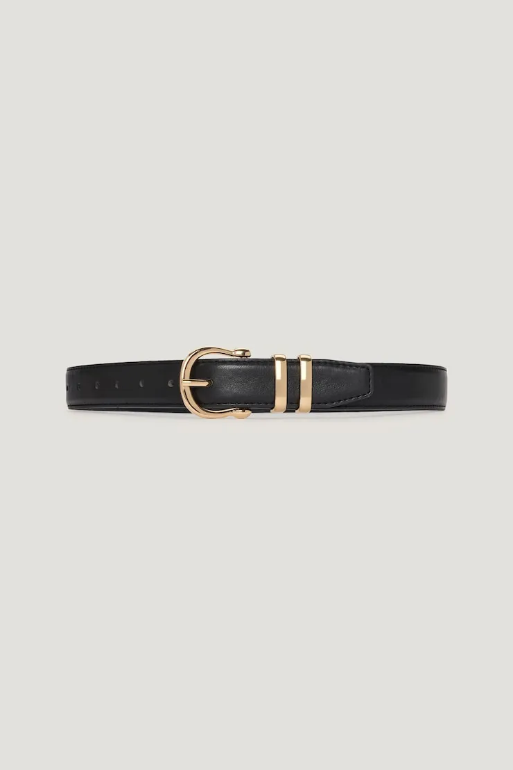 Classic Faux Leather Belt - Dynamite - Black - Women Clothing sold by Dynamite