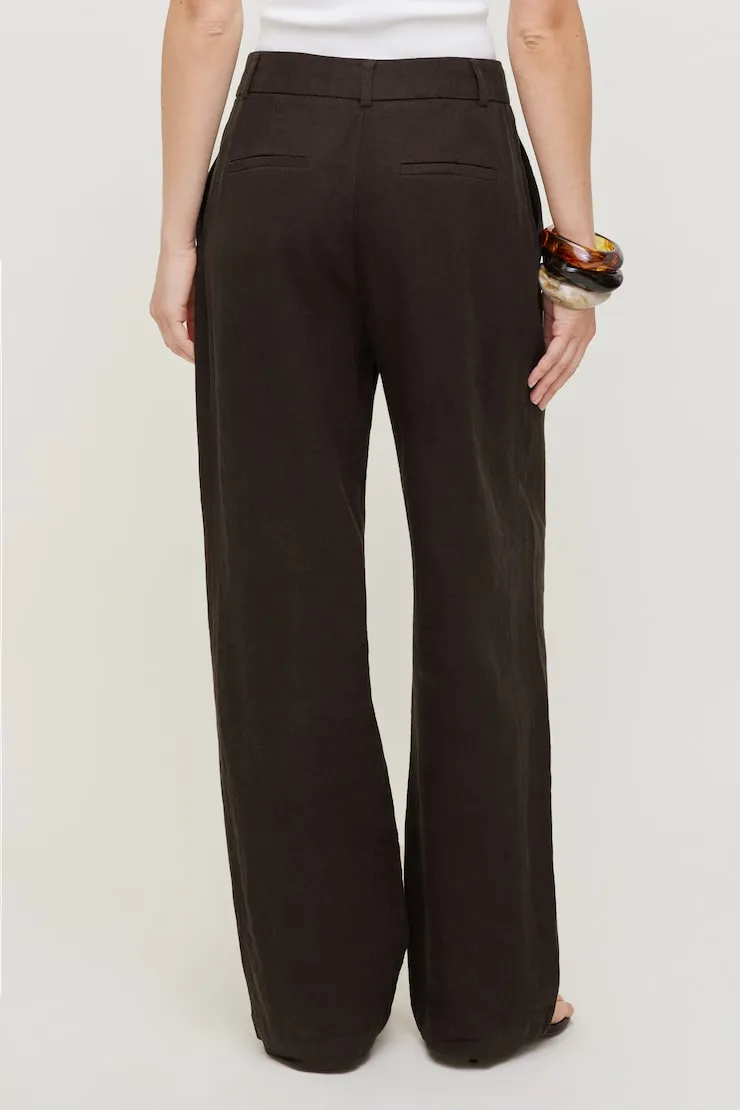 Alex Linen Wide Leg Pants - Dynamite - Brown - Women Clothing sold by Dynamite product image thumbnail 5