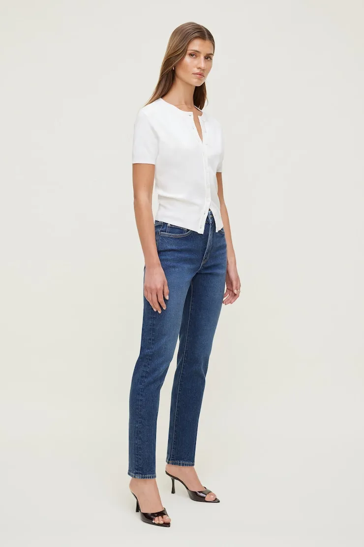 Frenchie Stretch High Rise Slim Leg Jeans - Dynamite - Blue - Women Clothing sold by Dynamite product image thumbnail 3
