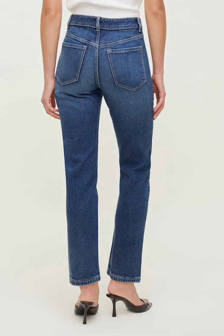 Frenchie Stretch High Rise Slim Leg Jeans - Dynamite - Blue - Women Clothing sold by Dynamite product image thumbnail 5
