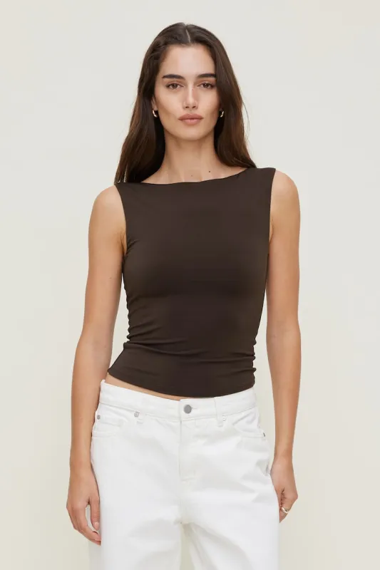Nola Sculpt Tank Top - Dynamite - Brown - Women Clothing made by Dynamite
