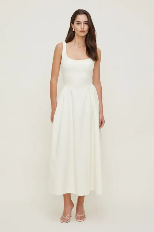Irina Ponte Midi Dress - Dynamite - White - Women Clothing made by Dynamite