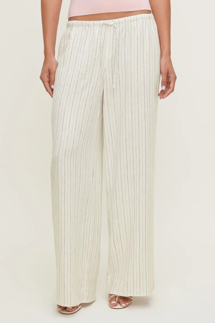 Leo Linen Wide Leg Pants - Dynamite - Greys - Women Clothing sold by Dynamite product image thumbnail 2