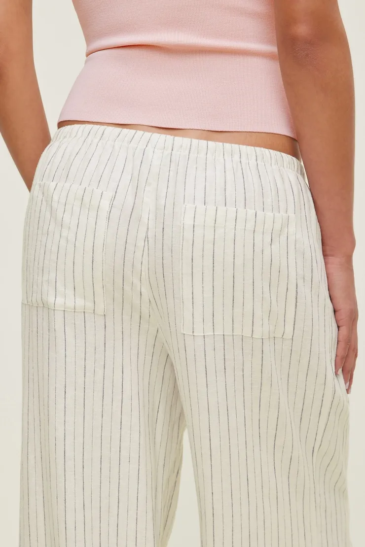 Leo Linen Wide Leg Pants - Dynamite - Greys - Women Clothing sold by Dynamite product image thumbnail 4