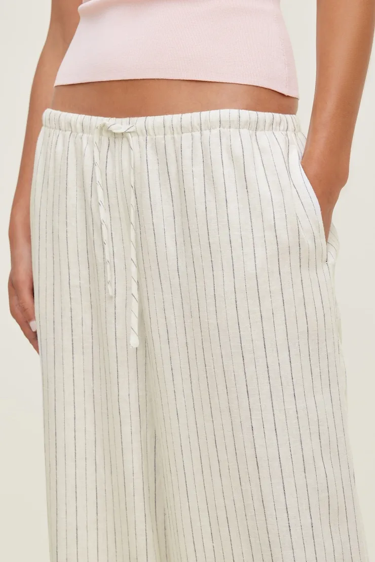 Leo Linen Wide Leg Pants - Dynamite - Greys - Women Clothing sold by Dynamite product image thumbnail 5